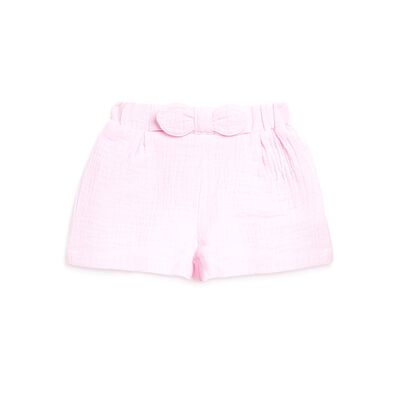 Girls Light Pink Short Woven Trousers